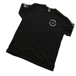 Gildan‎ DryBlend Flight 761 Unknown to Mankind Alien Military Black T-Shirt L